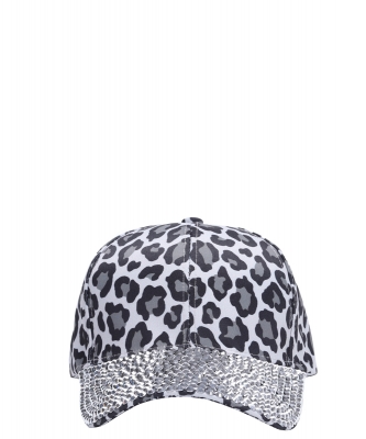 Rhinestone Leopard Cap CAP00499 GRAY